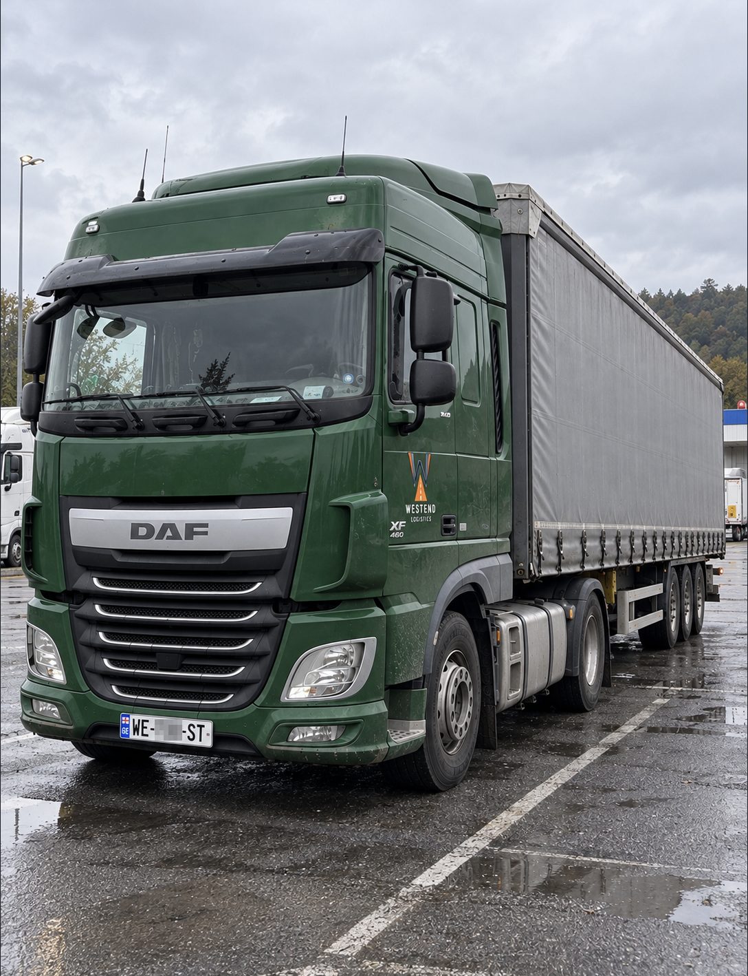 DAF XF 460, тягач + шторный полуприцеп, грузовик Westend Logistics на грузинских номерах