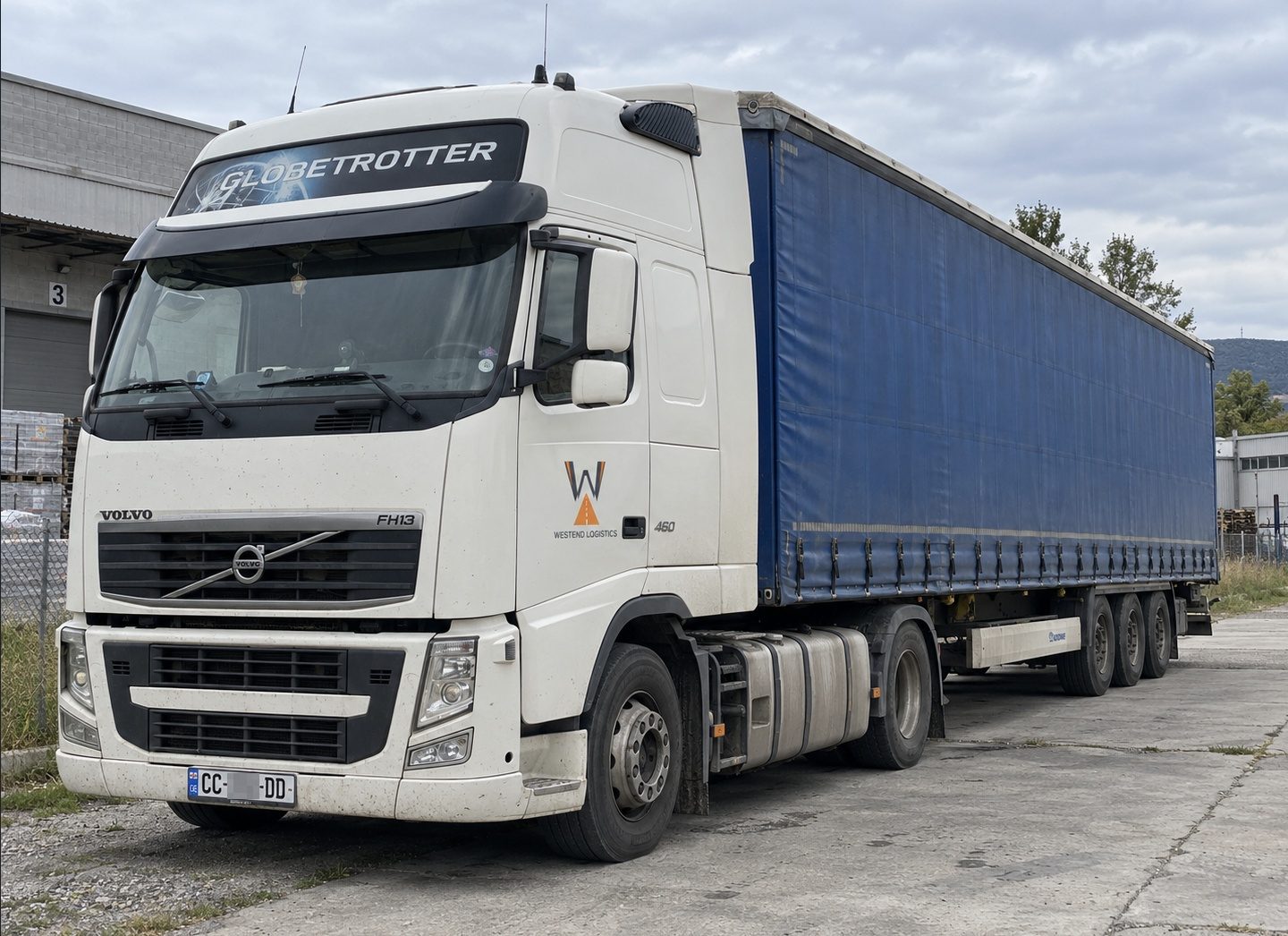 Volvo FH13 460, тягач + шторный полуприцеп, грузовик Westend Logistics на грузинских номерах